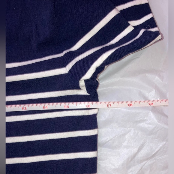 AND AWAY Navy and White Striped Women’s Blouse 3/4 sleeves Sz Med EUC! - Picture 5 of 10